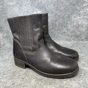 LL Bean Vintage Chelsea Leather Boots Womens Size‎ 9.5M Brown Ankle Work Slip On